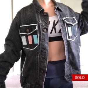 Custom Black Denim Jacket